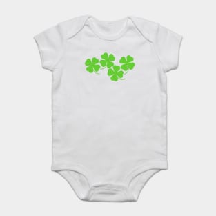 Four Leaves Lucky Shamrock Cluster Baby Bodysuit